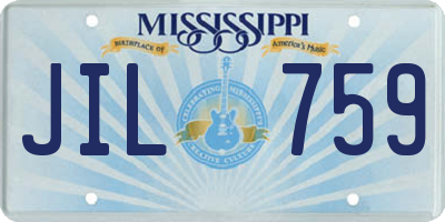 MS license plate JIL759