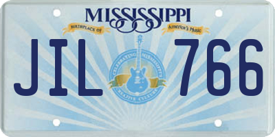 MS license plate JIL766