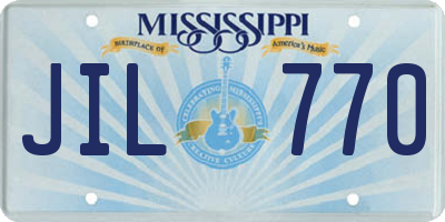 MS license plate JIL770