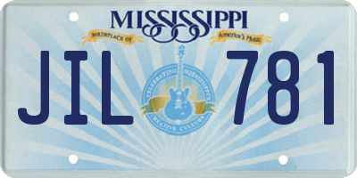 MS license plate JIL781