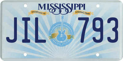 MS license plate JIL793