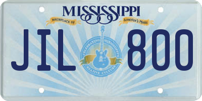 MS license plate JIL800