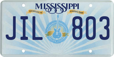 MS license plate JIL803
