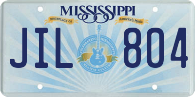 MS license plate JIL804