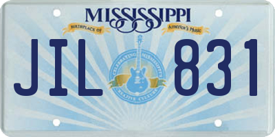 MS license plate JIL831