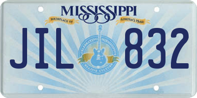 MS license plate JIL832