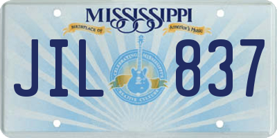 MS license plate JIL837