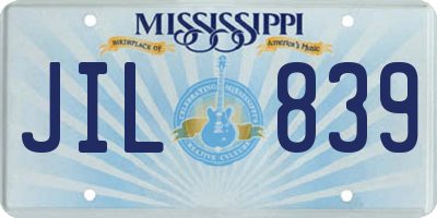 MS license plate JIL839