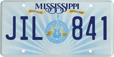 MS license plate JIL841