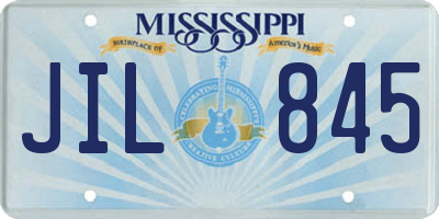 MS license plate JIL845