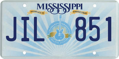 MS license plate JIL851