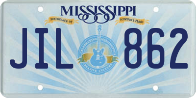 MS license plate JIL862