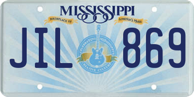MS license plate JIL869