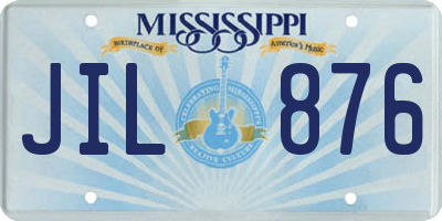 MS license plate JIL876