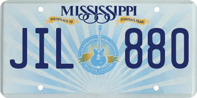 MS license plate JIL880
