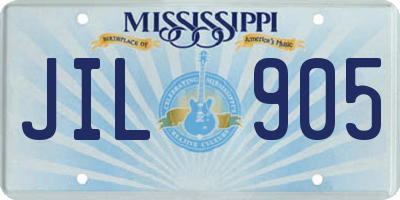MS license plate JIL905