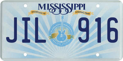 MS license plate JIL916