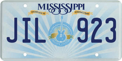 MS license plate JIL923