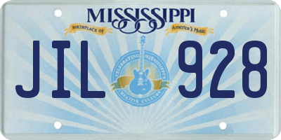 MS license plate JIL928