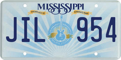 MS license plate JIL954