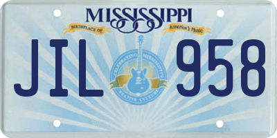 MS license plate JIL958