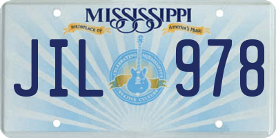 MS license plate JIL978