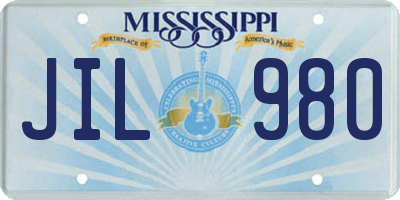 MS license plate JIL980