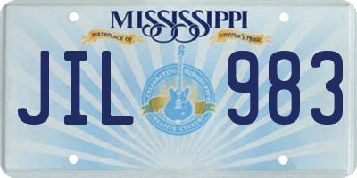 MS license plate JIL983