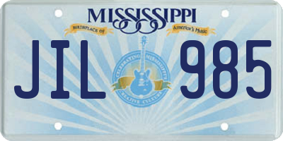 MS license plate JIL985
