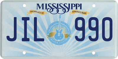 MS license plate JIL990