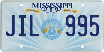 MS license plate JIL995