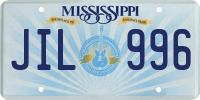 MS license plate JIL996