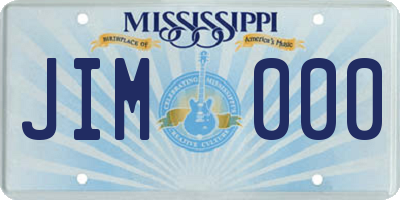 MS license plate JIM000