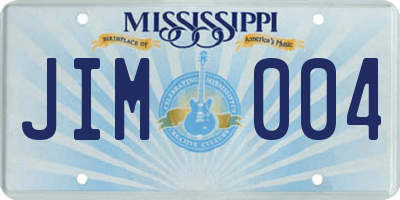 MS license plate JIM004