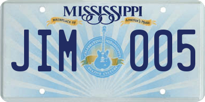 MS license plate JIM005