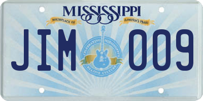 MS license plate JIM009