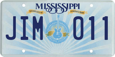 MS license plate JIM011