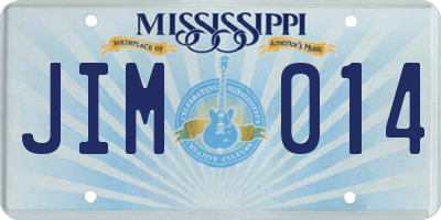 MS license plate JIM014