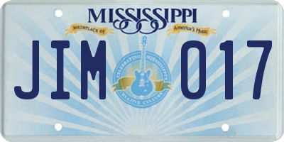MS license plate JIM017