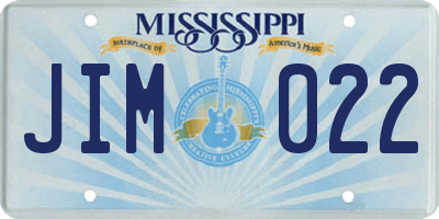MS license plate JIM022