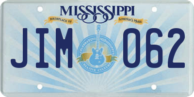 MS license plate JIM062