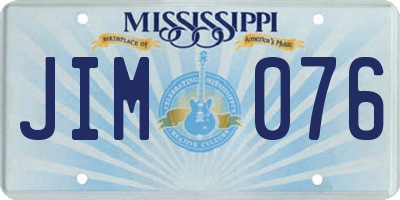 MS license plate JIM076