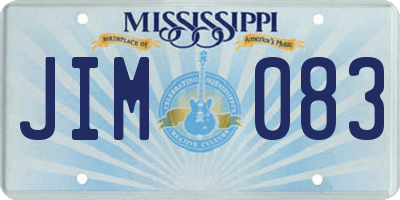 MS license plate JIM083