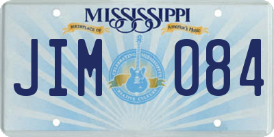 MS license plate JIM084