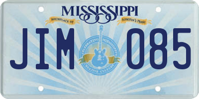 MS license plate JIM085