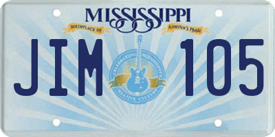 MS license plate JIM105
