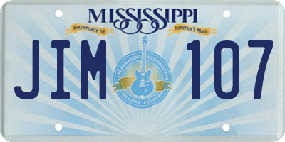 MS license plate JIM107