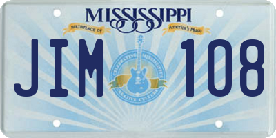 MS license plate JIM108