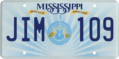 MS license plate JIM109