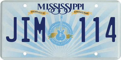 MS license plate JIM114